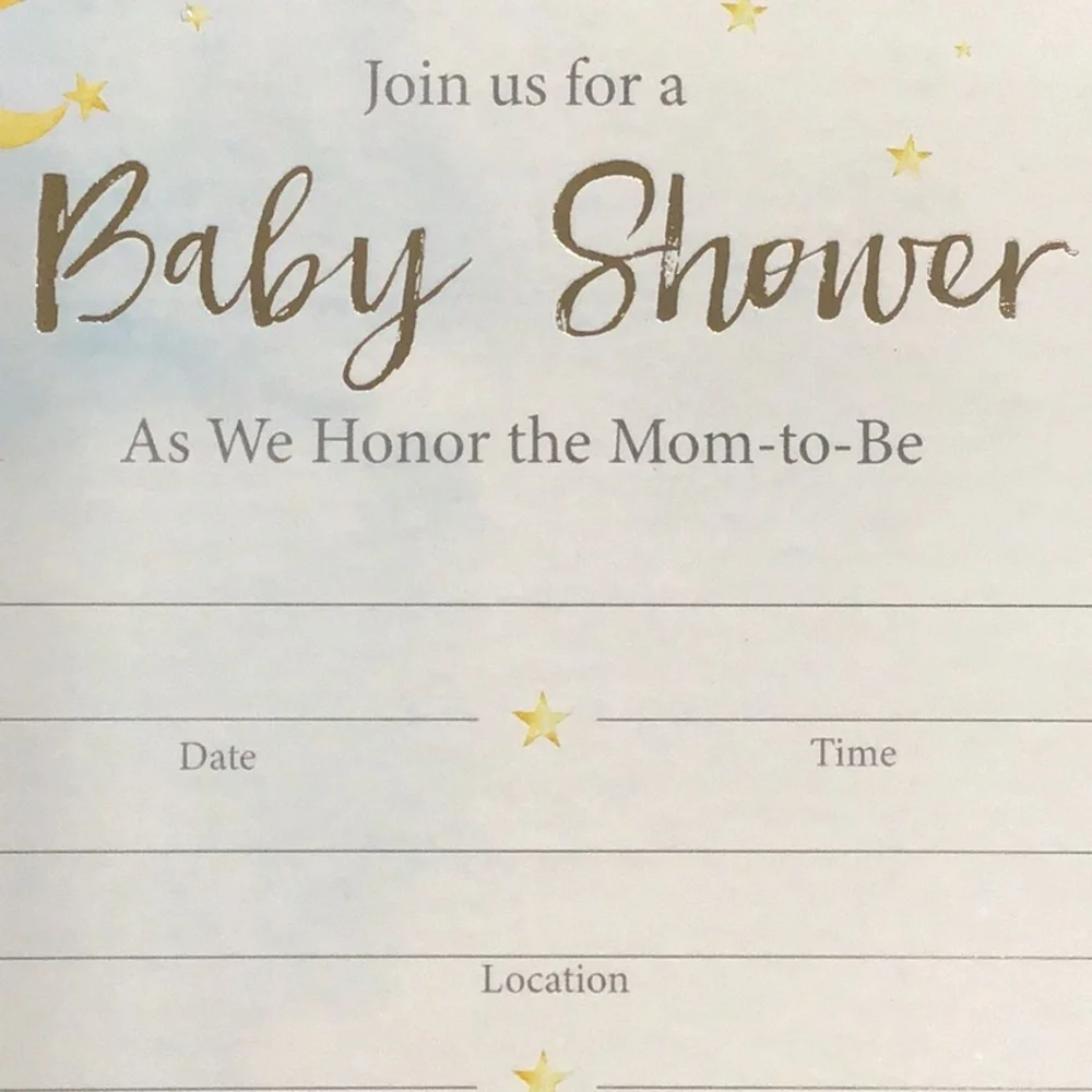 Kate Aspen Baby Invitation Bundle of 25 Invitations/Envelopes, and‎ Inserts